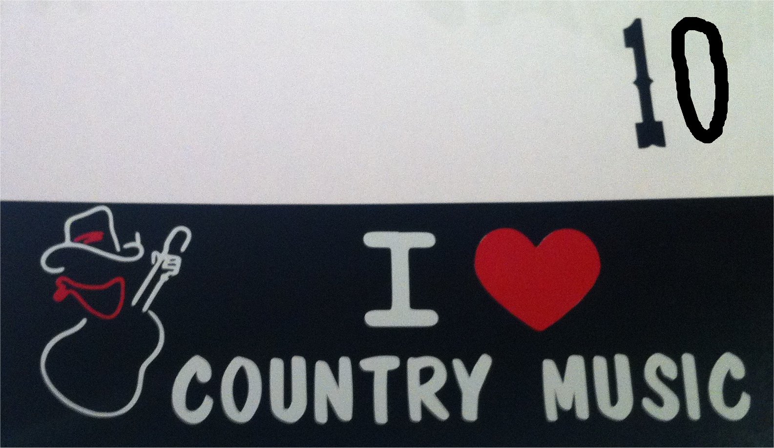 I Love Country Music 20cm x 6cm