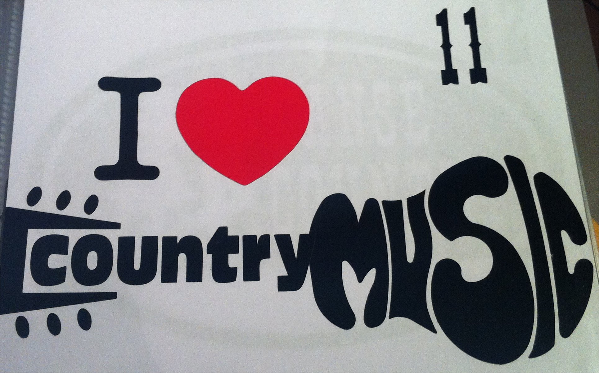 Love Country Music Guitare 21x 12cm